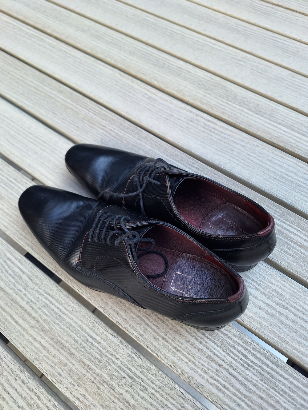 Ted Baker London Men's Black Leather Dress Oxford Shoes (Men's Size 7)